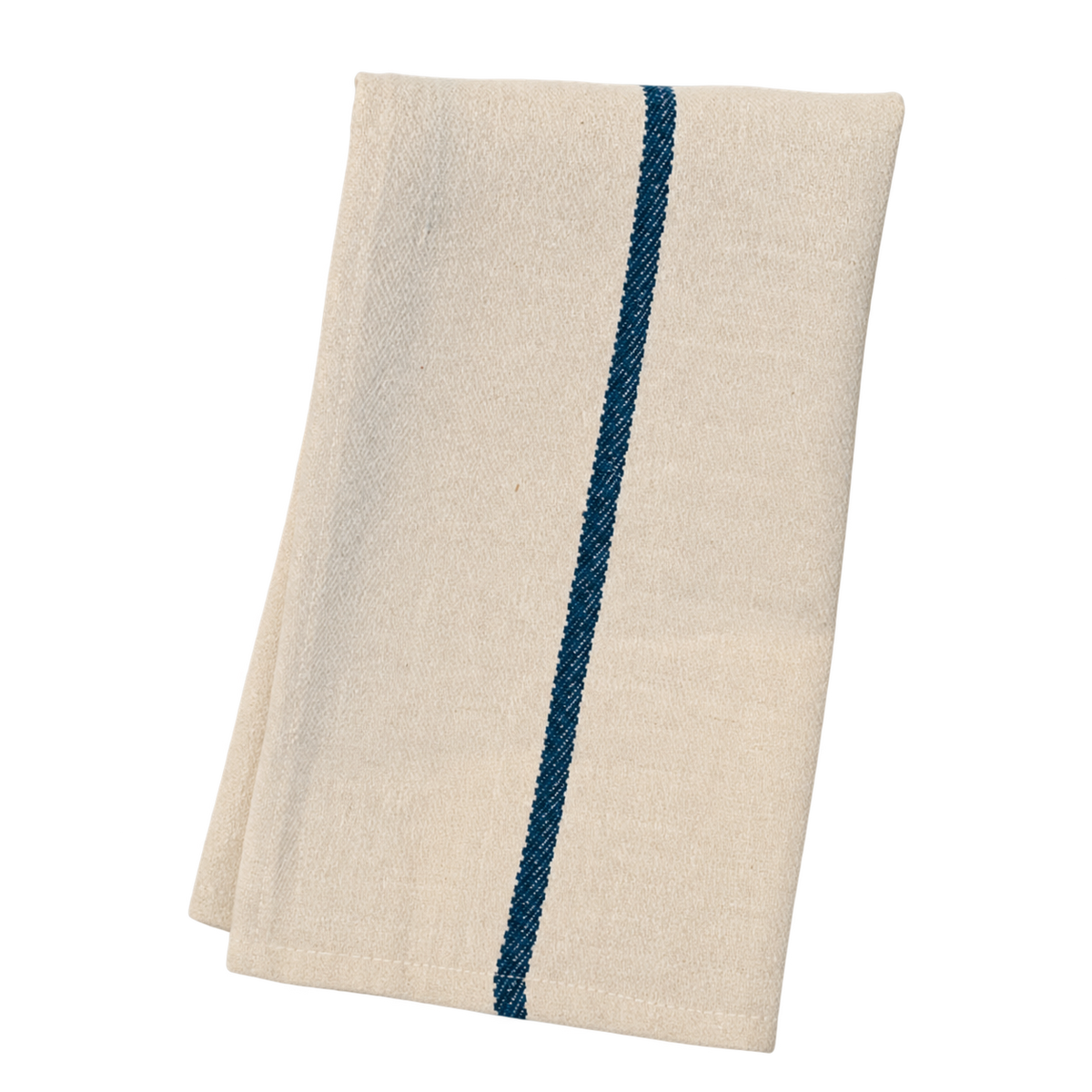 Werkdoek ecru met blauwe band – 45 × 45 cm