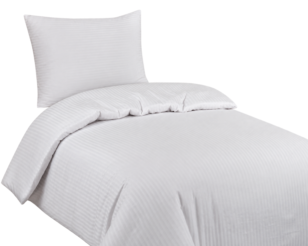 Hotel dekbedovertrekset wit – satijnstreep 8 mm