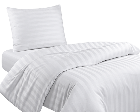 Hotel dekbedovertrekset wit – satijnstreep 27 mm