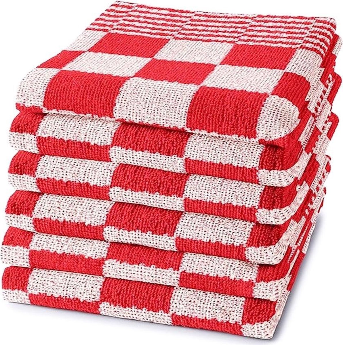 Keukenhanddoek rood-wit – 60 × 60 cm