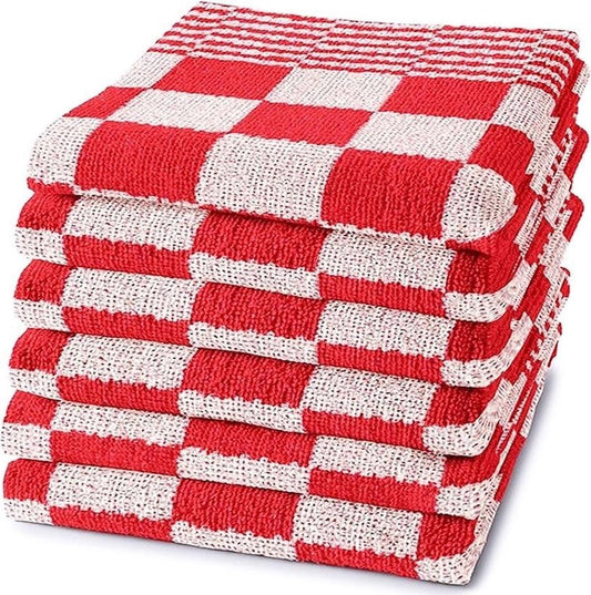 Keukenhanddoek rood-wit – 60 × 60 cm