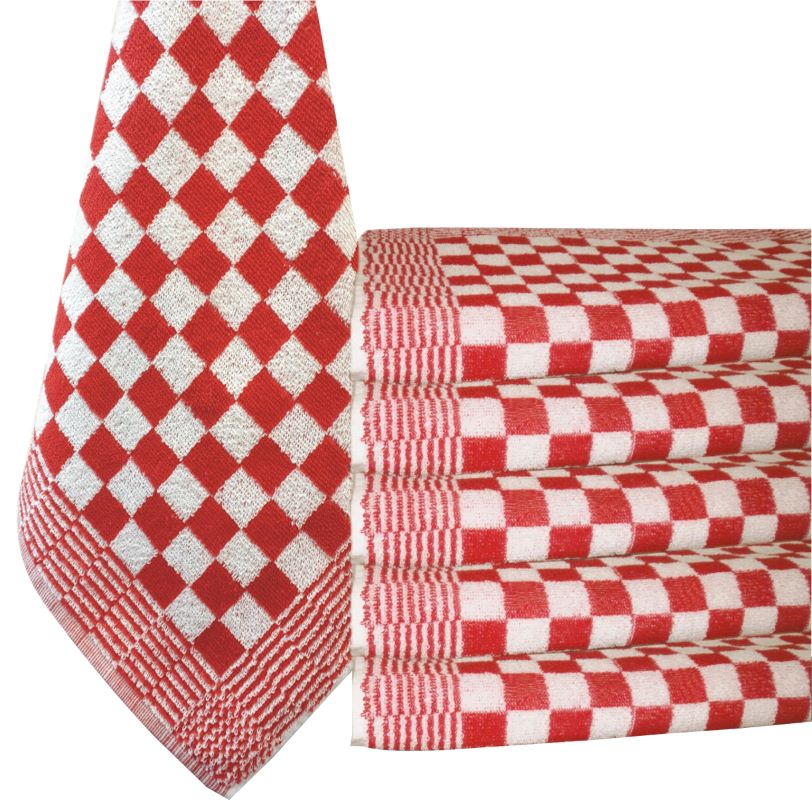 Keukenhanddoek rood-wit – 50 × 50 cm
