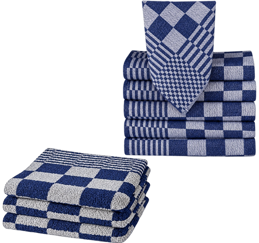 Keukendoekenset blauw-wit – 9-delig