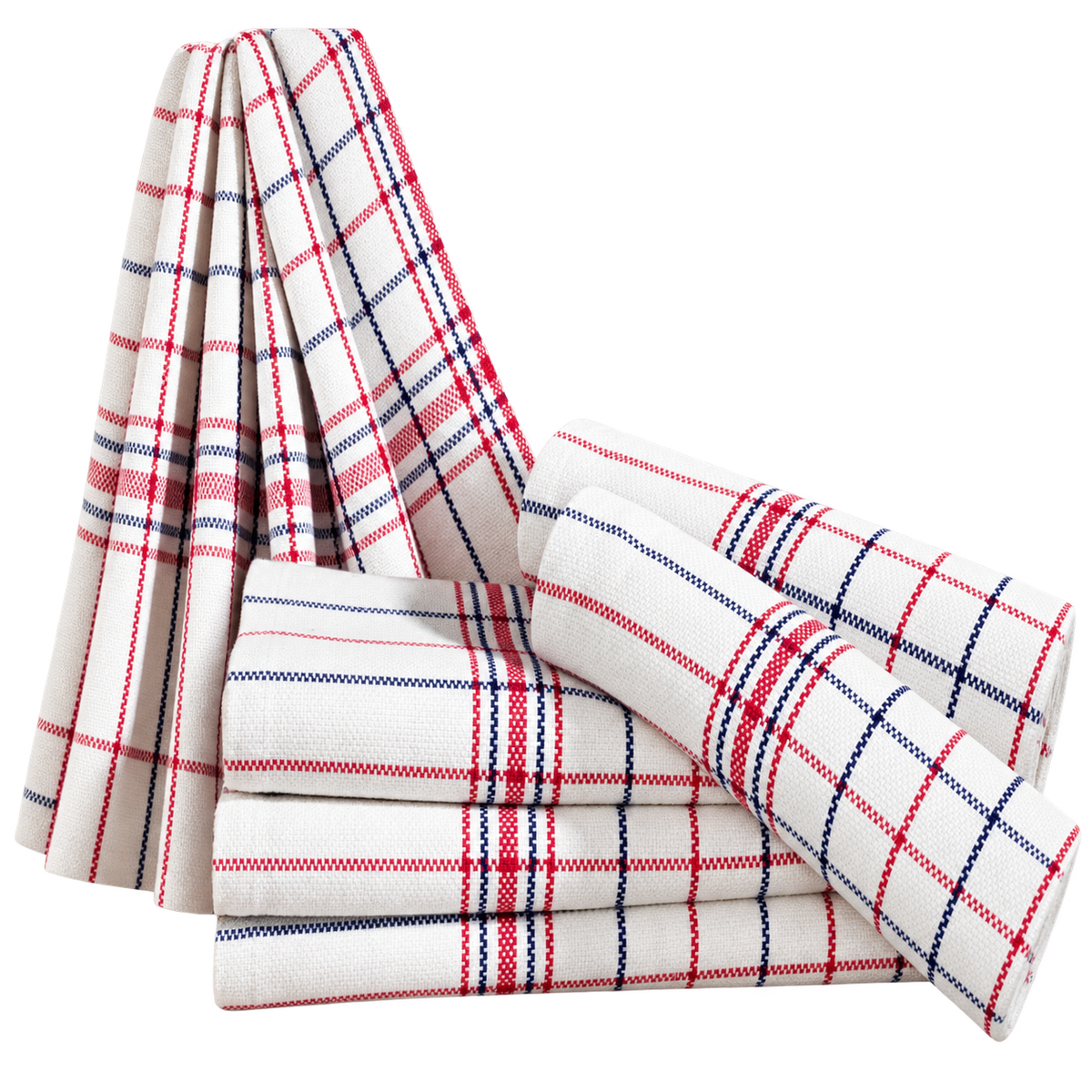 Katoenen theedoek nationale ruit 65 × 65 cm – Unikoop-productfoto zonder achtergrond